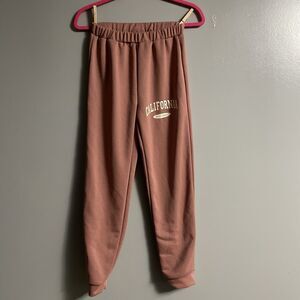 SHEIN Youth Girls Sweat Pants California West Coast Lounge Casual Pink 11/12Y
